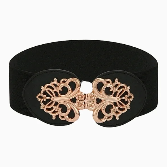 Boutique | Accessories | Womens Black Ornate Gold Buckle  display picture 1